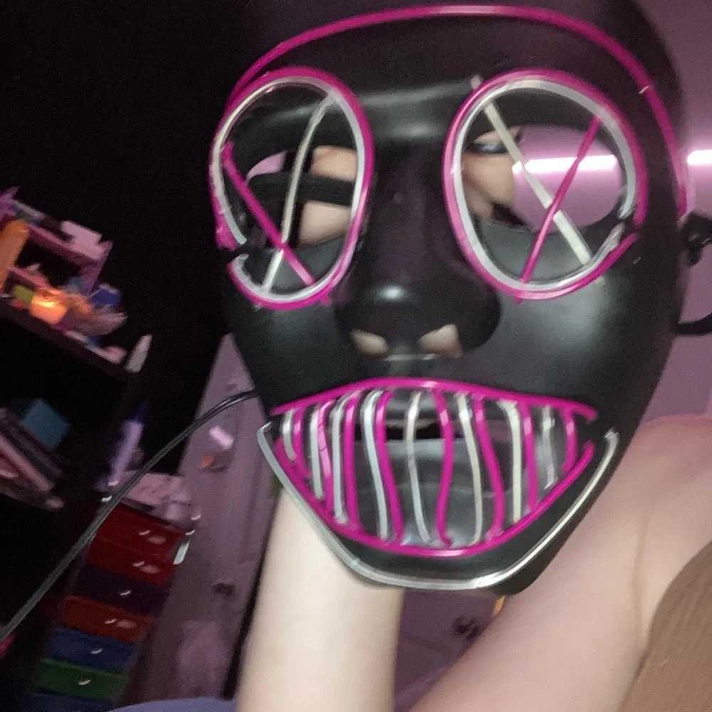 This is a light-up Halloween mask, works great ive just hardly used it.